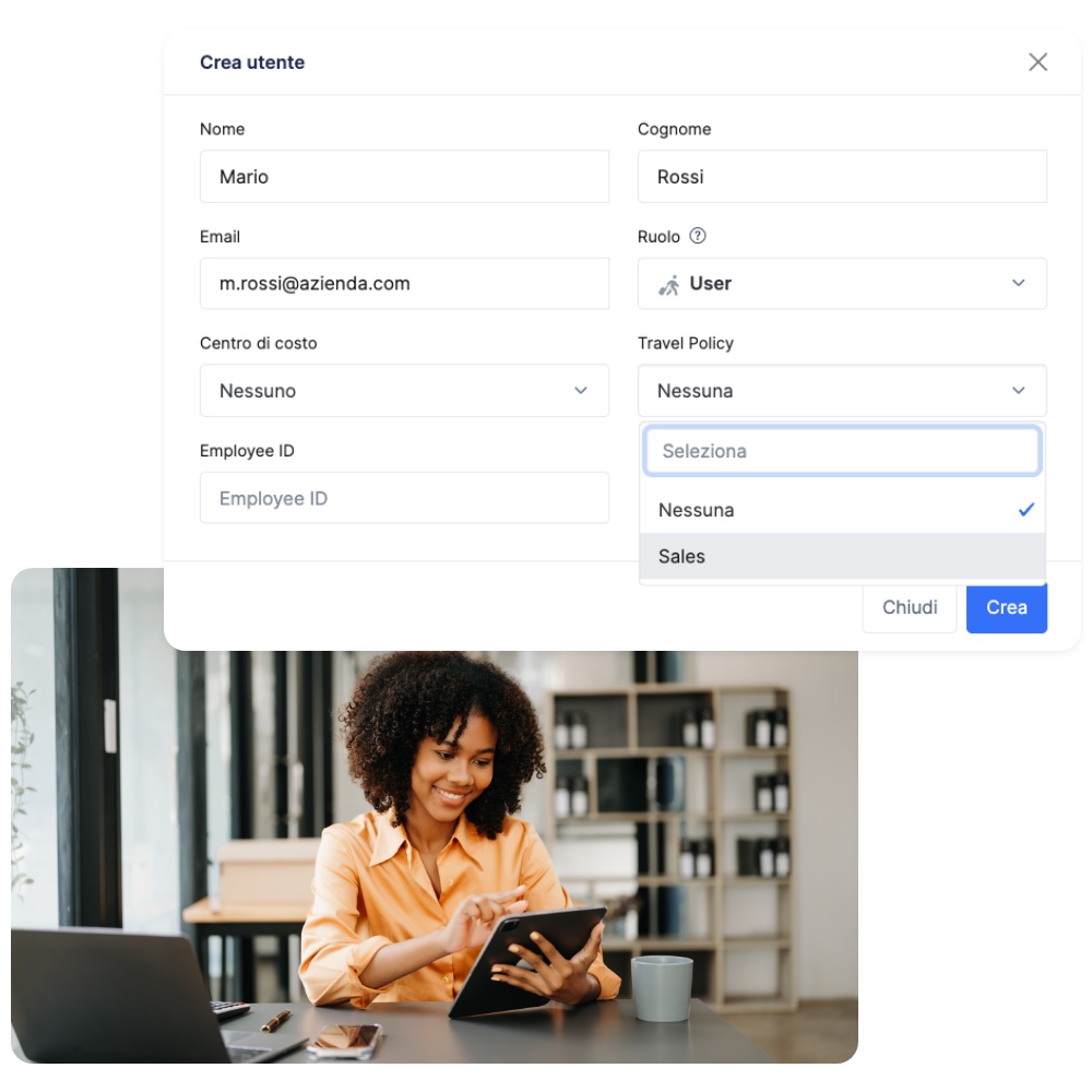 Assegna travel policies agli utenti